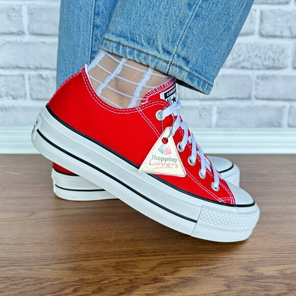 ⭐Converse Chuck Taylor All Star Lift Low Platform 8.5 Women's Shoes Red A14905C - Picture 1 of 13